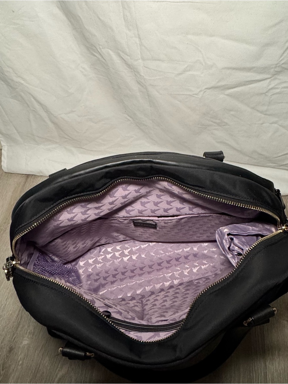 Lo & Sons O.G. 2 Large Laptop Travel Tote Bag Black Lavender - Picture 6 of 14